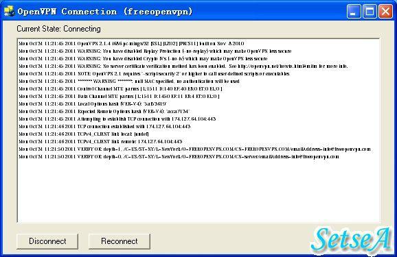 connecting freeopenvpn